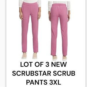 New Lot of 3 pairs New Scrubstar scrub pants sz 3XL